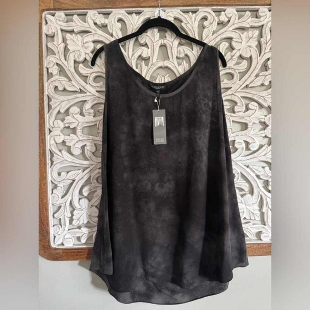 NWT Eileen Fisher 100% Silk Tie-Dye Sleeveless Top